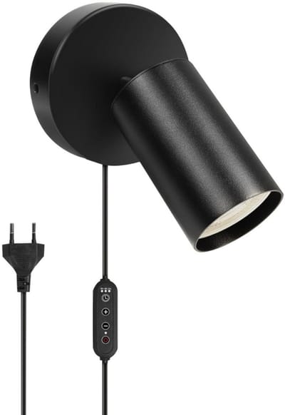 NBAP® Wandlamp Binnen met Snoer - Wandlamp met Stekker voor Binnen - met Dimbare Schakelaar - Industrieel en Vintage - Slaapkamer Bedlampje