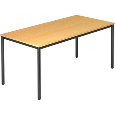 Vergadertafel DR08 »Barcelona« 160x80 cm rechthoek onderstel zwart