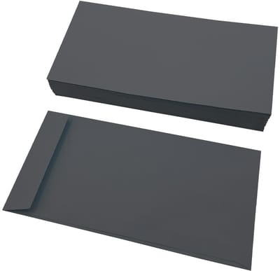 Dailygoods- Mini-Enveloppen 50 Stuks - Zwarte Enveloppen - 7 x 16,2 cm - Doe-Het-Zelf - Bruiloft/Verjaardag - Creatieve Accessoires