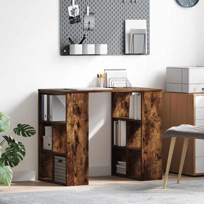 vidaXL - Bureau - Rook - Eiken - Bewerkt - hout - 90 - x - 50 - x - 75 - cm