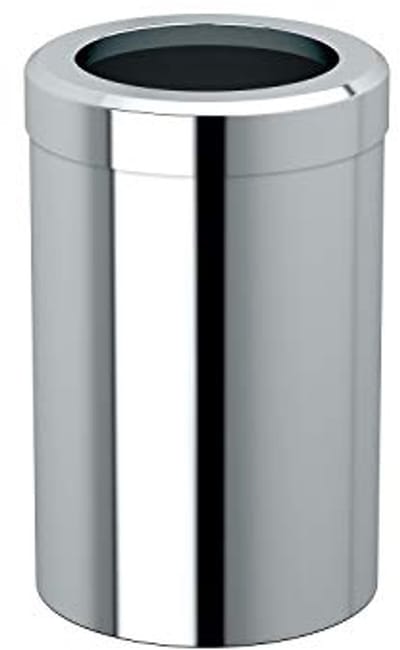 Moderne ronde prullenbak voor de badkamer in chroom