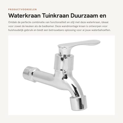 Dailygoods- Tuinkraan G1/2" - Waterkraan - Kranen - Buitenkranen - Kogelkraan - Messing Ventiel - Duurzaam ontwerp