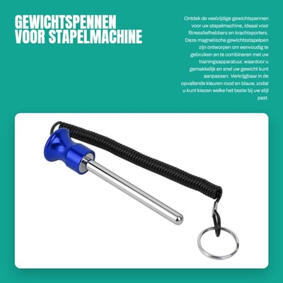 Dailygoods- Gewichtspennen - Magnetische Gewichtsstapelpen - Trekkoord - Activiteit Fitness Trackers - Krachttrainingsapparatuur - Aluminiumlegering - Totaal Lengte 14cm - Gewichtspin