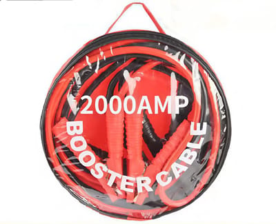 Startkabel 10 mm² - Auto-accu-stroomdraad - Zuiver koperen kabel 3 m - 2000 A - 3,0 L motor of minder - Inclusief opbergtas