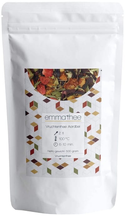 Vruchtenthee Aardbei 500 Gram - Losse Thee - Puur & Natuurlijk - Zoet & Fruitig
