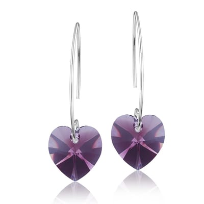 Montebello Oorbellen Pippa HZ24 - Swarovski Hart - 925 Zilver Gerhod. - Ø14mm - 40mm