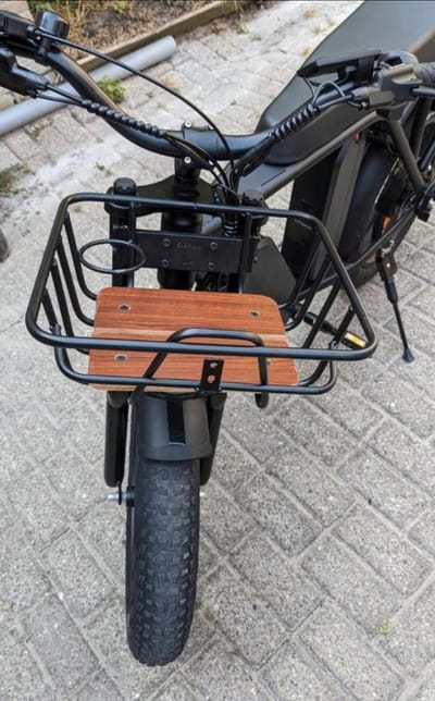 OUXI V20 FATBIKE | VOORDRAGER | BAGAGEDRAGER| HOUT| MET BEKERHOUDER | Mandje | Zwart
