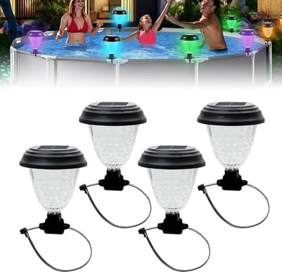 Zonnelampen voor zwembad en tuin, IP44 waterdicht, kleurrijke LED-verlichting voor buitengebruik, perfect voor binnenplaats en camping