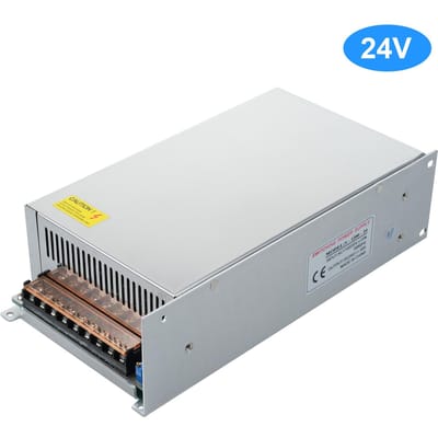 Alimentation à découpage DC 24V 50A 1200W Adaptateur secteur Transformateur de tension Commutateur AC 110V/220V vers DC argenté