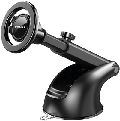 AMiO Magsafe Auto Telefoonhouder met Telescopisch Uitschuifbare Arm voor Dashboard en Voorruit Zwart