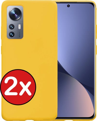 Hoesje - 2 Stuks - Geschikt voor Xiaomi 12X - Sterk & Shockproof - Telefoonhoes - Back Cover - Case Siliconen - Telefoon Hoes - Geel