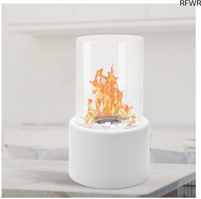 RFWR® Bio-ethanol tafelhaard met decoratieve stenen voor balkon en terras