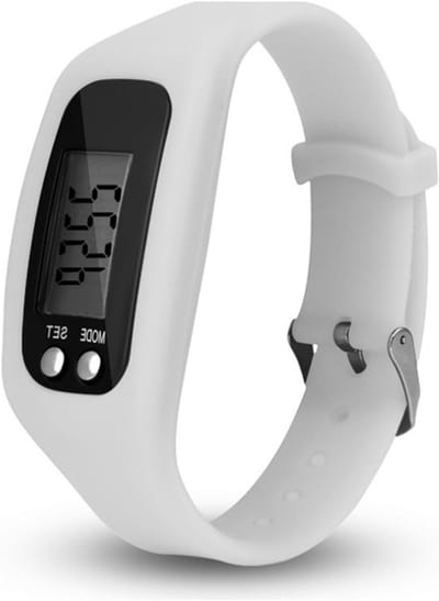 Stappenteller Horloge - Digitale polsband - Activiteit bijhouden - Groot LCD scherm - 25 x 3 cm - Wit