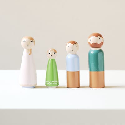 Petite Amélie Poppen voor poppenhuis 'Ma Petite Famille Amaranthe' – Set van 4 poppetjes – 7-10 cm