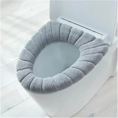 WC-mat wc-bril - Zachte hoes - Badkamer comfort - Warm geweven stof - Universele maat - Grijs groen