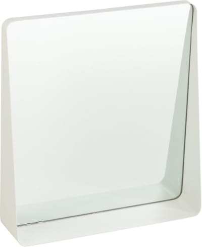 J-Line spiegel Vierkant - metaal/glas - wit - 38 x 41 cm