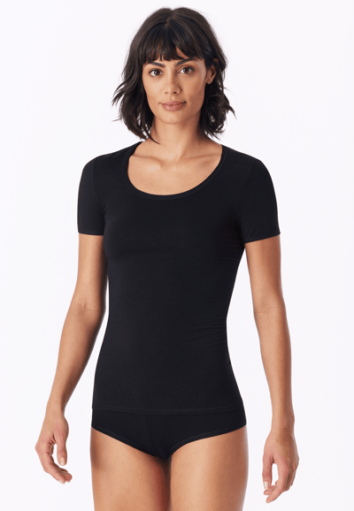 SCHIESSER Personal Fit T-shirt (1-pack) - dames shirt korte mouwen zwart