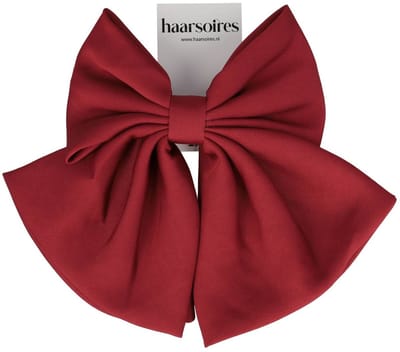 Haarsoires Haarspeld Patentspeld 8cm - Strik 15cm - Effen Stof - Rood - Haarspelden voor Dames - Haarklem - Haarclip - Haaraccessoires - Hair Clip - Decoratieve Haaraccessoire