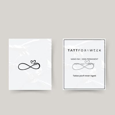 Tijdelijke tattoo infinity hart | Neptattoo volwassenen | Tijdelijke tattoo voor volwassenen | Temporary tattoo | Plaktattoos voor volwassenen | Neptattoos | Probeer zorgeloos een tattoo | tattforaweek