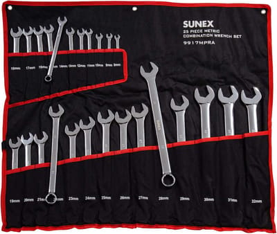 Metrische V-groef Combinatiesleutelset, 8 mm - 32 mm, 25-delig