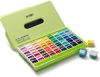 HIMI - Gouache - Twin split cups - set van 72 kleuren - 12g - Apple Green