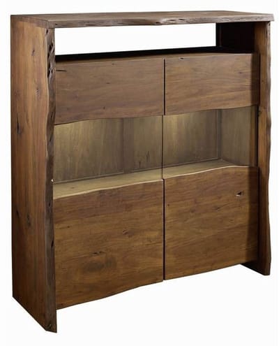 MASSIVMOEBEL24.DE acacia highboard bruin massief hout 131x45x147 cm (BxTxH) gelakt gemonteerd PURE ACACIA volledig massief #205