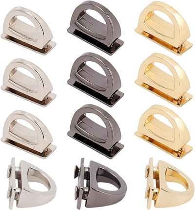 Set van 12 Metalen Chain Buckles voor Handtassen, D-Ring Connectoren, Inclusief Schroeven en Hangende Sluiting voor Diverse Toepassingen