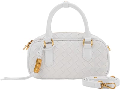 SEIDENFELT MANUFAKTUR Handtas Schoudertas Kinna Bowling Crossbody Bag Bright White Wit