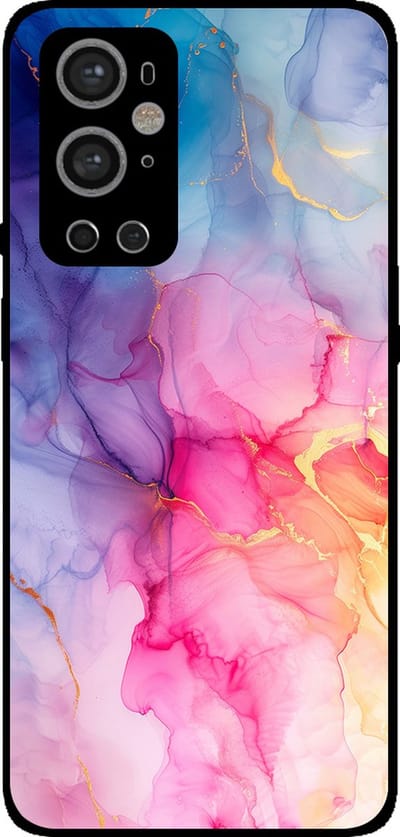 Smartphonica Telefoonhoesje Geschikt voor OnePlus 9 Pro met marmer opdruk - TPU backcover case marble design - Regenboog geschikt voor OnePlus 9 Pro