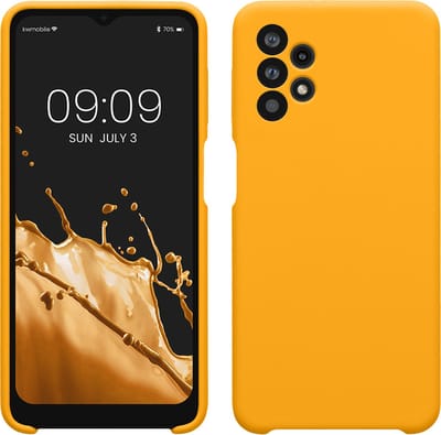 kwmobile telefoonhoesje geschikt voor Samsung Galaxy A32 5G - Hoesje met siliconen coating - Smartphone case in honinggeel