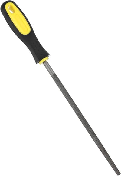 Ronde metalen vijlen van 8 inch, hoog koolstofstaal, diamantvijl met PVC handvat voor hout, metaal, keramiek en meer, ideaal voor modelbouw en DIY projecten