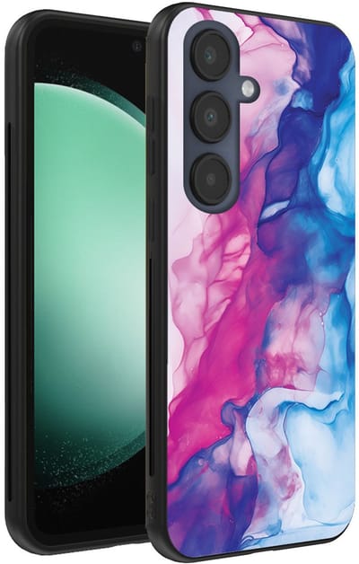 Smartphonica Telefoonhoesje Geschikt voor Samsung Galaxy S23 FE met Roze Blauw Marmer Opdruk - TPU Backcover Case Rose Blue Marble Design geschikt voor Samsung Galaxy S23 FE