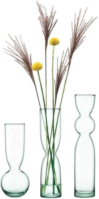 L.S.A. - Canopy Trio Vaas 25/30/35 cm Set van 3 Stuks Assorti - Gerecycled Glas - Transparant