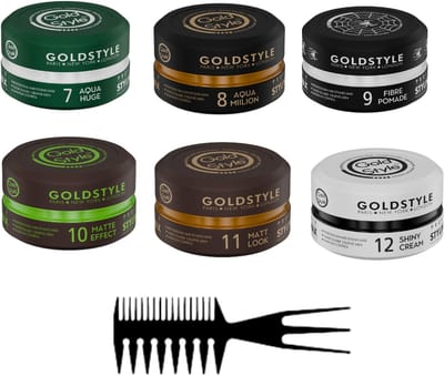 Gold Style Hair Styling Wax – Sterke Hold – Voor Alle Haartypes - Haar Wax Mannen - 6 Soorten