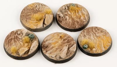 Deserts of Maahl Bases Pre-Painted (5x 40mm Round)