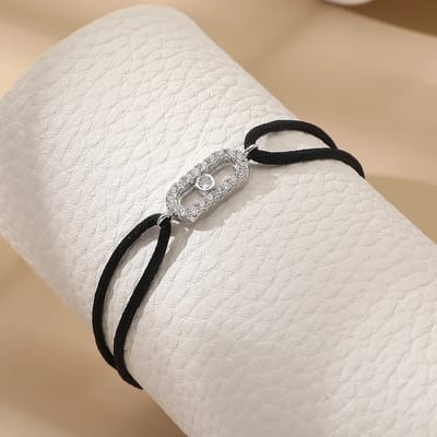 Soraro Move Zirkonia Armband | Zwart | Touw Armband | Soraro Armbanden | Cadeau voor haar | Verjaardag vrouw | Moerdag | Cadeau | Elegant | Zirkonia