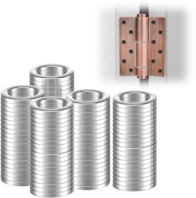 Dailygoods - Roestvrijstalen ringen voor deurscharnieren, 8 mm x 12 mm x 1,5 mm, 100 stuks metalen sluitringen, afdekking voor metalen scharnieren, platte handpalm (M8)