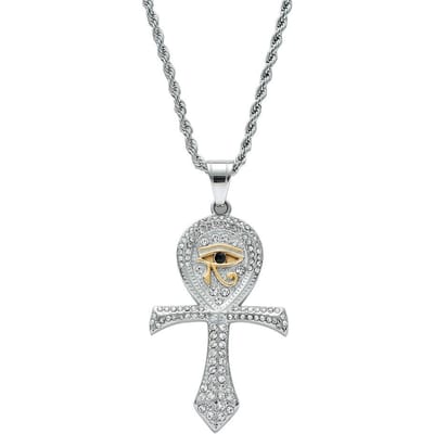 Europese en Amerikaanse Nieuwe Kruis Horus Oog Hanger Modieus en Gepersonaliseerd Accessoire white