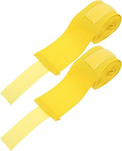 Bokswraps Katoen - Handverbanden Polsbanden - Vechtsport Bescherming - Ademend Zweetabsorberend - 500 cm - Geel