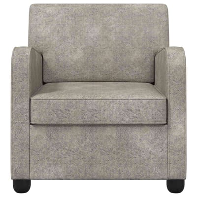 vidaXL - Fauteuil - Lichtgrijs - Kunst - Suède - Leer