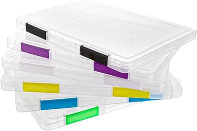 6 Stuks A4 Multifunctionele Transparante Documentendozen met Vergrendelbare Deksel voor Kantoor- en Schoolbenodigdheden, Ideaal voor Archivering en Organisatie