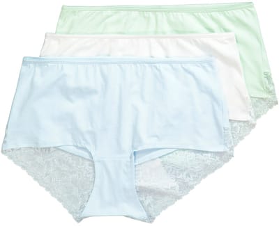 Ulla Popken - Dames - Hipster set van 3 kant - Blauw - Maat 42+