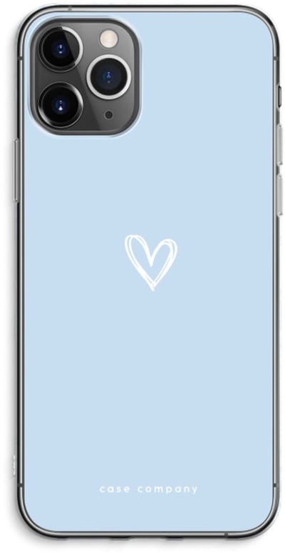 Case Company® - Hoesje geschikt voor iPhone 11 Pro Max hoesje - Klein Hart Blauw - Soft Cover Telefoonhoesje - Bescherming aan alle Kanten en Schermrand
