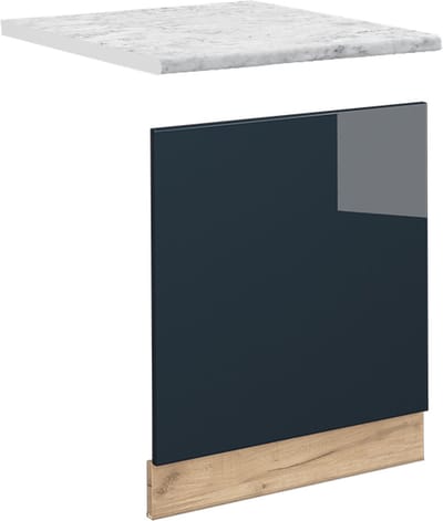 Vicco Fame-Line Keukenkasten – 60 cm, WB Marmer Donkerblauw hoogglans