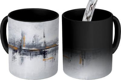 Magische Mok - Foto op Warmte Mokken - Koffiemok - Schilderij - Abstract - Olieverf - Architectuur - Magic Mok - Beker - 350 ML - Theemok