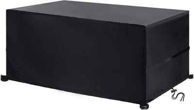 Famanu - Tuinmeubelhoezen, rechthoekig/vierkant tuinmeubelhoezen, waterdicht, anti-UV, verbeterde scheurvaste 420D Oxford-stof, hoezen voor tuinbankstel uit rotan, terrastafelhoezen, 185 x 90 x 74 cm