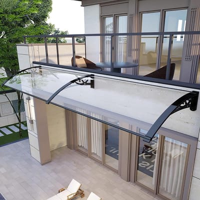 Deur Luifel - Veranda Overkapping - Buiten Beschermen - Geluidsisolerend - 100 kg Draagvermogen - Transparant