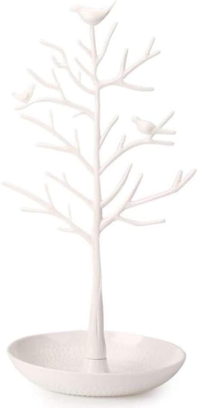 Sieradenhouder Boom - Juwelendisplay Organizer - Sieraden Opbergen - Vogelboom Ontwerp - 30 cm Hoog - Wit