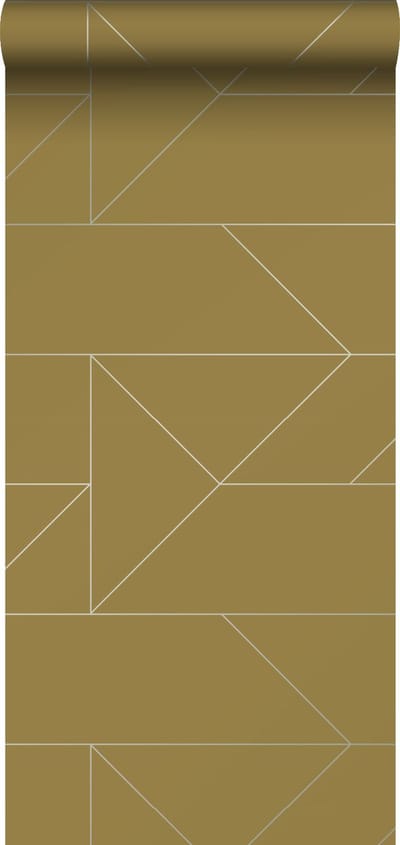 Origin Wallcoverings behang grafische lijnen okergeel - 347723 - 0,53 x 10,05 m