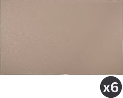 ZICZAC - Placemat TRUDO - SET/6 - Lederlook - 33x45 cm - Rechthoek, zand